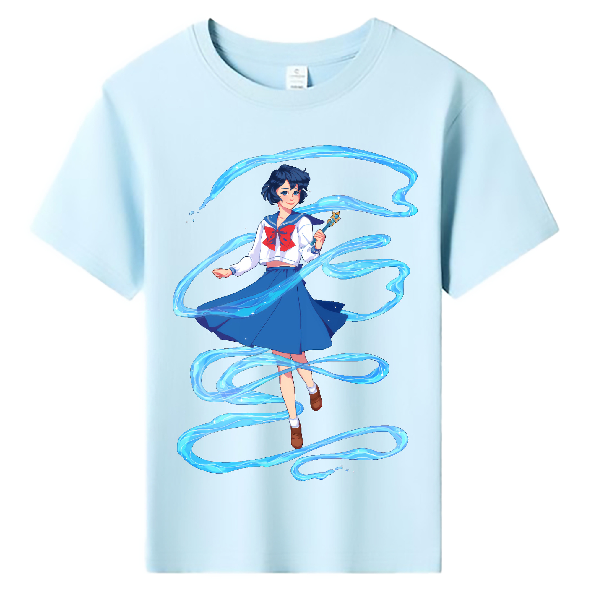 （画像用） 美少女戦士セーラームーン 水野 亜美 みずの あみ Sailor Moon Mizuno Ami 綿100％キッズTシャツ（フロントプリント）